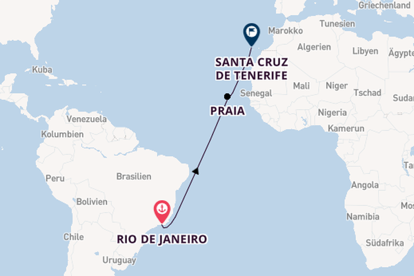 Kanarische Inseln ab Rio de Janeiro, Brasilien auf der L'Austral