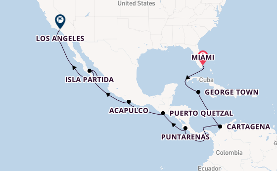 Mexican Riviera from Miami, Florida, USA with the Seven Seas Prestige