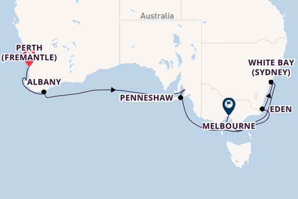 Australia from Perth (Fremantle), Australia with the Azamara Pursuit