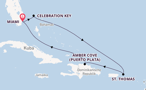 Karibik ab Miami auf der Carnival Celebration