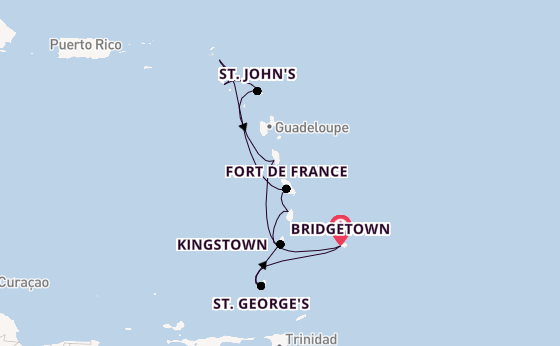 Südliche Karibik ab Bridgetown, Barbados auf der Seven Seas Grandeur