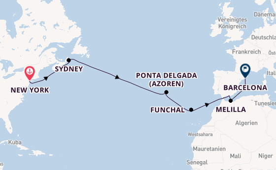 Transatlantik ab New York auf der Norwegian Escape