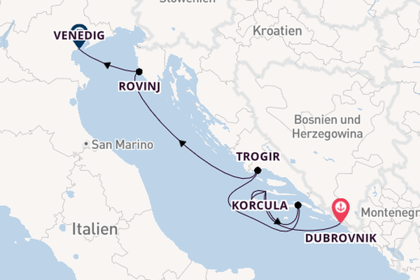 Kroatien ab Dubrovnik, Kroatien auf der SEA CLOUD II