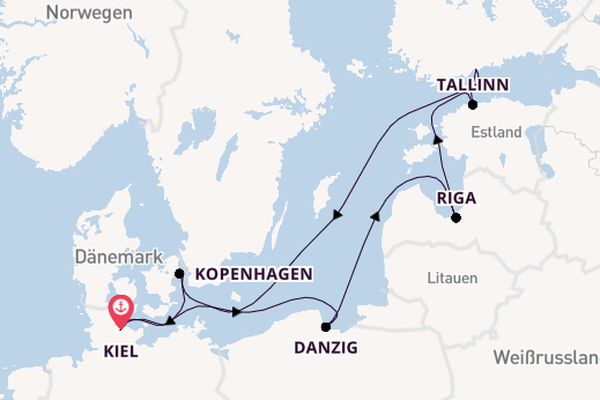 Ostsee ab Kiel, Deutschland auf der Mein Schiff Relax