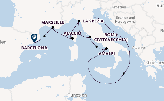 Westliches Mittelmeer ab Ravenna, Italien auf der Brilliance of the Seas