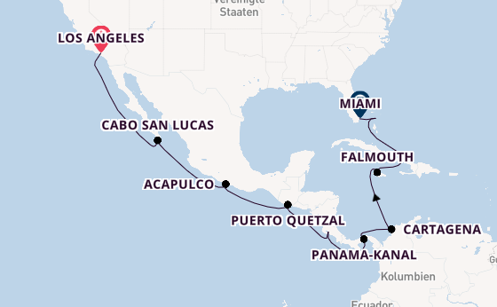Mittelamerika ab Los Angeles, USA auf der Norwegian Bliss
