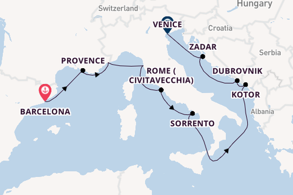 Luxury Best of the Med: Monte Carlo, Florence & Dubrovnik with FREE Barcelona Stay
