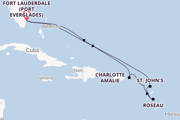 Caribbean from Fort Lauderdale (Port Everglades), Florida, USA with the Celebrity Eclipse