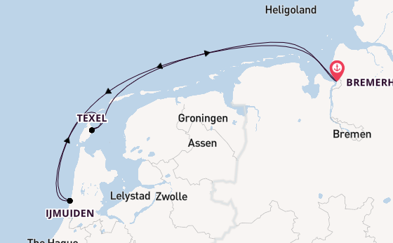 West-Europa vanaf Bremerhaven, Duitsland met de Artania