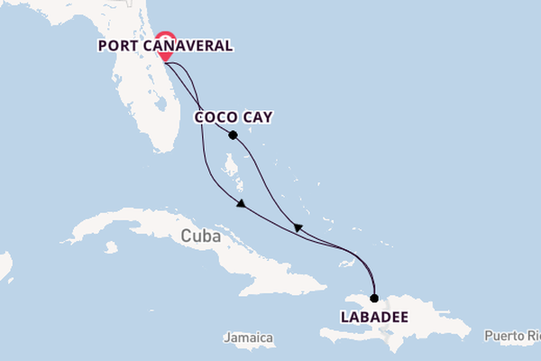 Caribbean from Port Canaveral, Florida, USA with the Adventure of the Seas