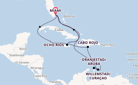 Caribbean from Miami, Florida, USA with the MSC Poesia