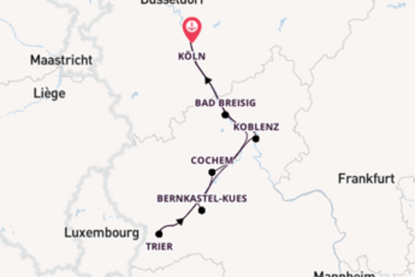In 6 Tagen nach Köln, Deutschland über Cochem, Deutschland
