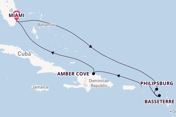 Caribbean from Miami, Florida with the MSC Meraviglia