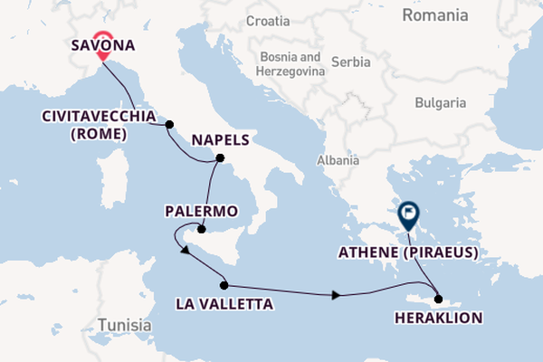 Costa Pacifica – Van de Middellandse Zee naar het historische Athene