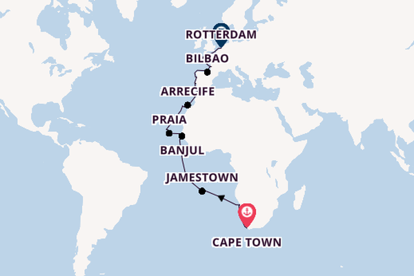 Africa from Cape Town, South Africa with the Volendam