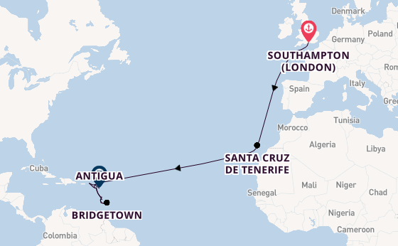 Caribbean from Southampton, England with the Arvia