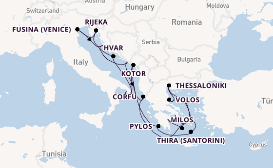 Oostelijke Middellandse Zee vanaf Athene (Piraeus), Griekenland met de EXPLORA II