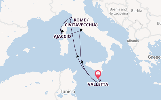 Western Mediterranean from Valletta, Malta with the Azura
