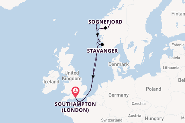 British Isles from Southampton, England with the Britannia 