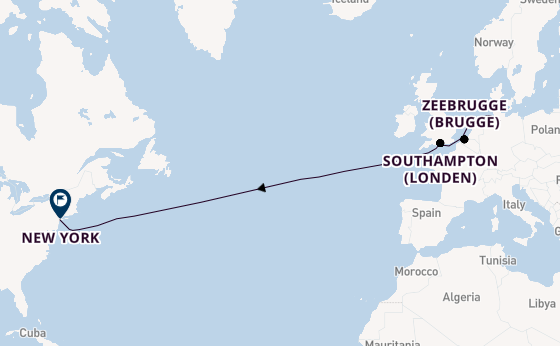 trans-Atlantisch vanaf Hamburg, Duitsland met de Queen Mary 2