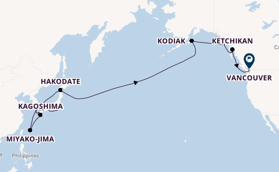 Transpacific from Tokyo, Japan with the Silver Moon