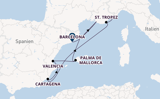 Westliches Mittelmeer ab Monte-Carlo, Monaco auf der Silver Ray