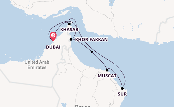 Middle East from Dubai, United Arab Emirates with the EXPLORA I