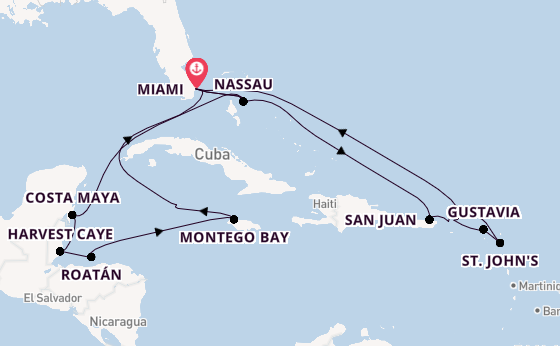 Caribbean vanaf Miami, Verenigde Staten met de Seven Seas Mariner