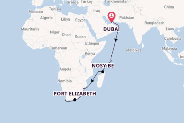 Africa from Dubai, United Arab Emirates with the Seven Seas Voyager