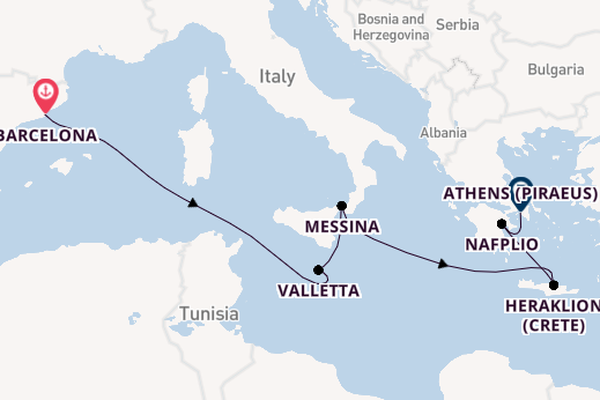 Mediterranean Sea from Barcelona, Spain with the Celebrity Infinity