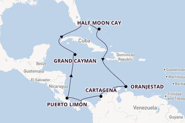 Caribbean vanaf Fort Lauderdale, Verenigde Staten met de Oosterdam