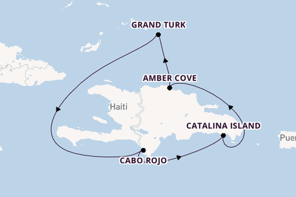 Caribbean vanaf La Romana, Dominicaanse Republiek met de Costa Fascinosa