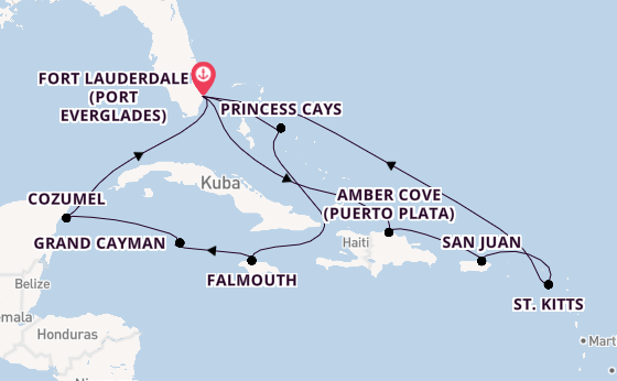 Karibik ab Fort Lauderdale (Port Everglades), USA auf der Sky Princess