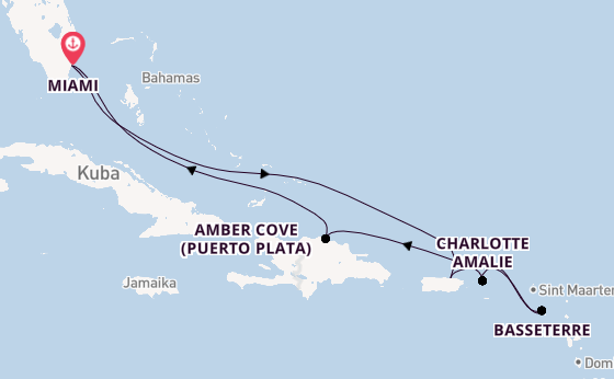 Karibik ab Miami auf der MSC Meraviglia