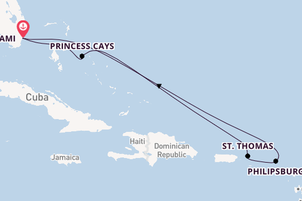 Caribbean from Miami, Florida, USA with the Regal Princess