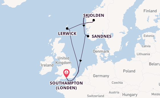 Verenigd Koninkrijk vanaf Southampton (Londen), Engeland met de MSC Meraviglia