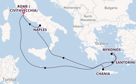 Mediterranean from Rome (Civitavecchia), Italy with the Disney Dream