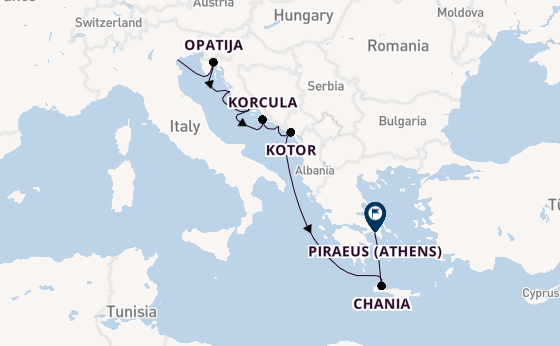 Eastern Mediterranean from Fusina (Venice) with the Azamara Onward