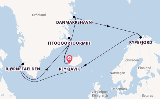 Arktis ab Reykjavik, Island auf der MS Spitsbergen