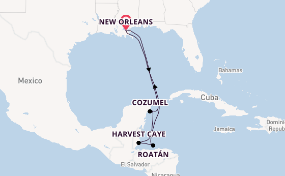 Western Caribbean from New Orleans, Louisiana, USA with the Norwegian Breakaway