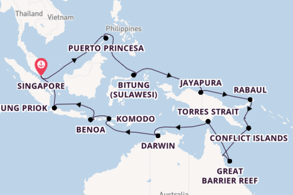 29 day journey on board the Noordam from Singapore