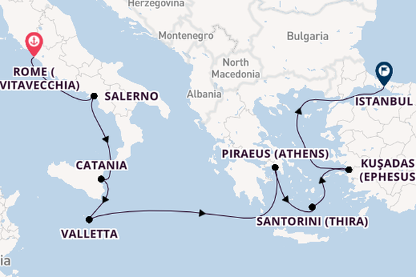 All Inclusive Eastern Mediterranean and Amalfi Coast