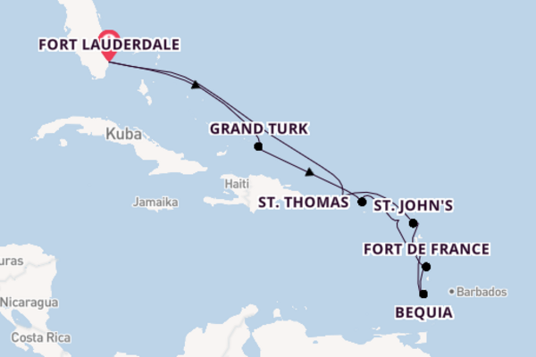 Karibik ab Fort Lauderdale auf der Silver Dawn