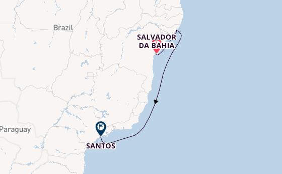 Brazil from Salvador da Bahia, Brazil with the MSC Virtuosa