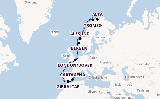 Norwegen ab Rotterdam, Niederlande auf der Nieuw Statendam