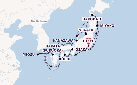 Japan from Tokyo, Japan with the Noordam