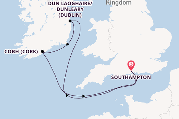 British Isles from Southampton, England with the Borealis