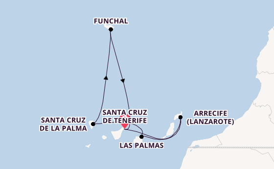 Kanarische Inseln ab Santa Cruz de Tenerife, Spanien auf der Mein Schiff Relax