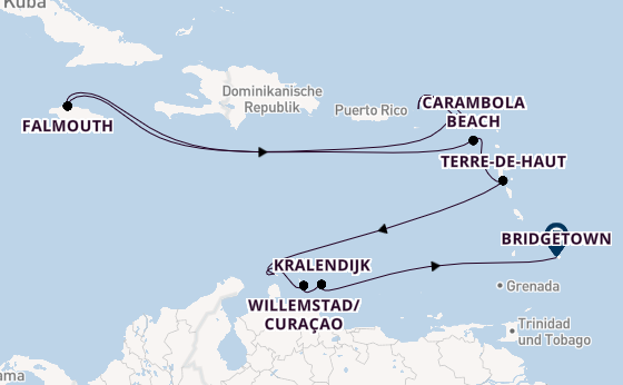Karibik ab Philipsburg, St. Maarten auf der Seabourn Ovation