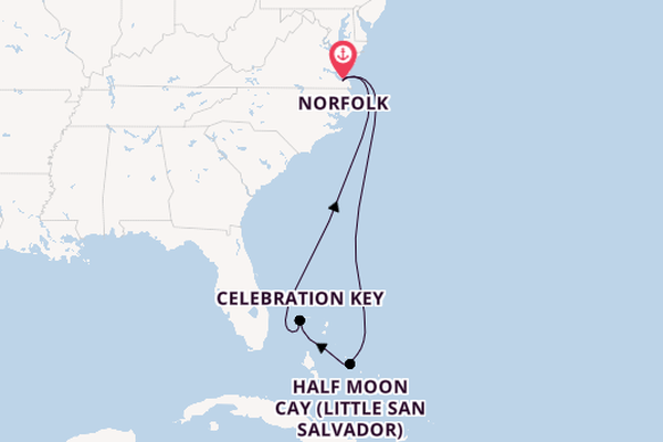 East Coast USA from Norfolk, Virginia, USA with the Carnival Freedom 
